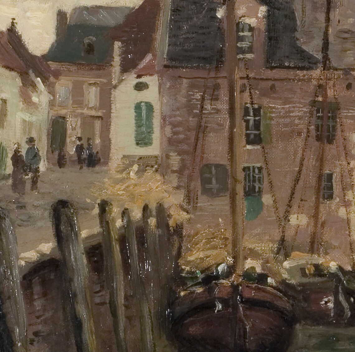 Country Village Painting, Rustic Neutral Vintage Art Print - Image 4