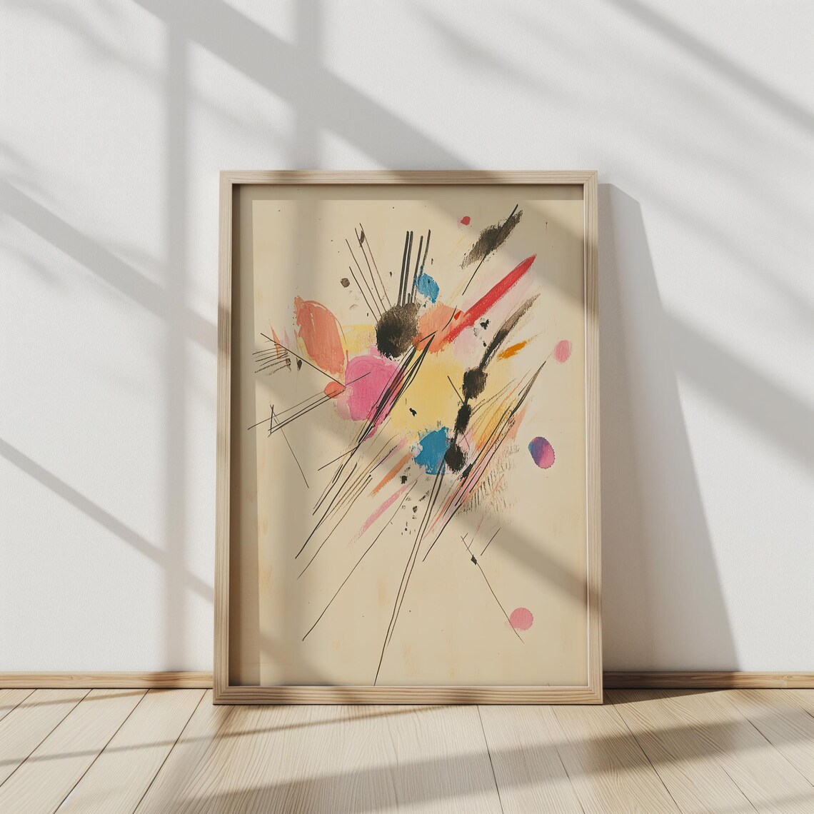 Colorful Ink Splash Abstract Art Vibrant Watercolor Lines Poster