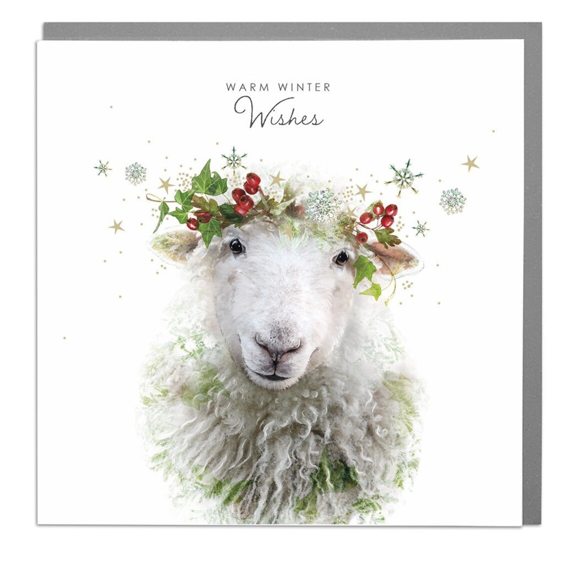 Cute Sheep Happy Christmas Holiday Greeting Card
