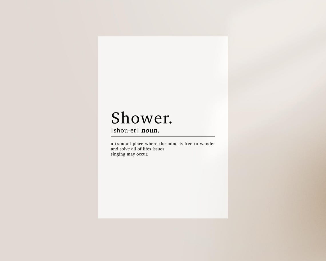Bathroom Shower Definition Typography Art Print - Image 2
