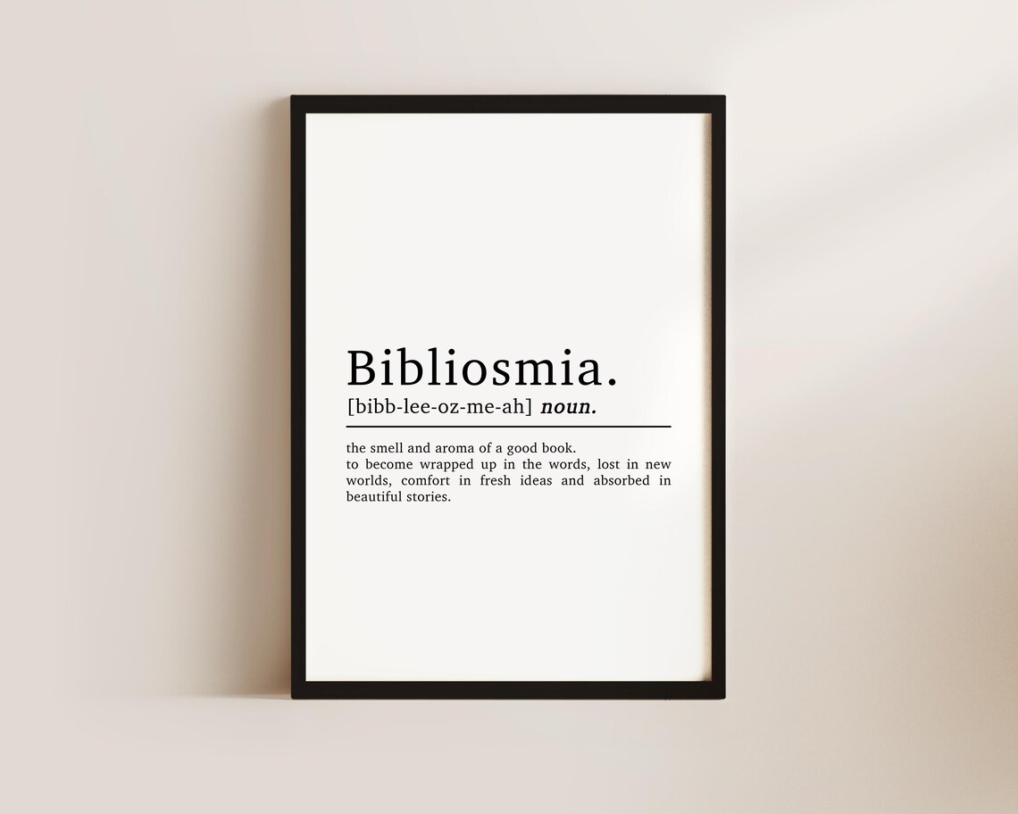 Bibliosmia Definition Art Print for Book Lovers
