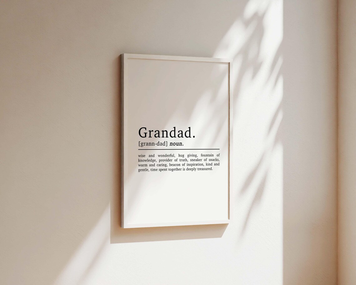 Grandad Definition Art Print, Funny Family Quote