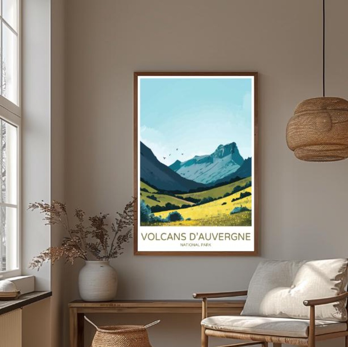 Volcans D'Auvergne National Park France Poster Volcano Meadow View - Image 3
