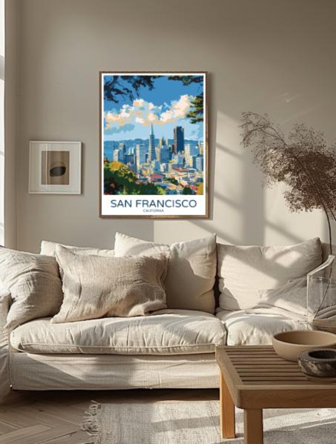 San Francisco California Downtown Hills Skyline Travel Poster - Image 2