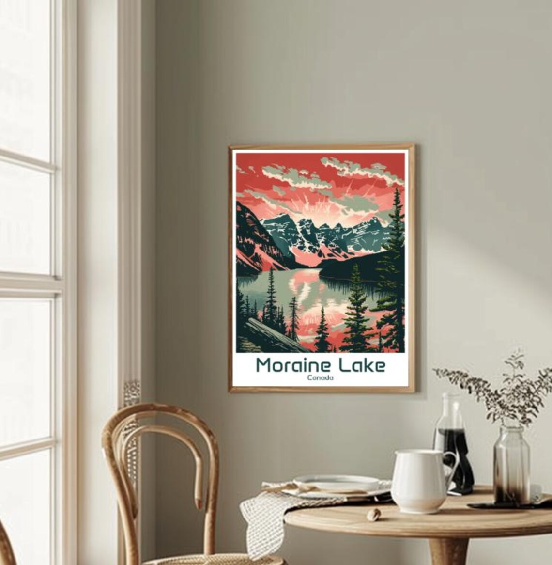 Moraine Lake Canada Sunrise Valley of Ten Peaks Travel Poster - Image 2