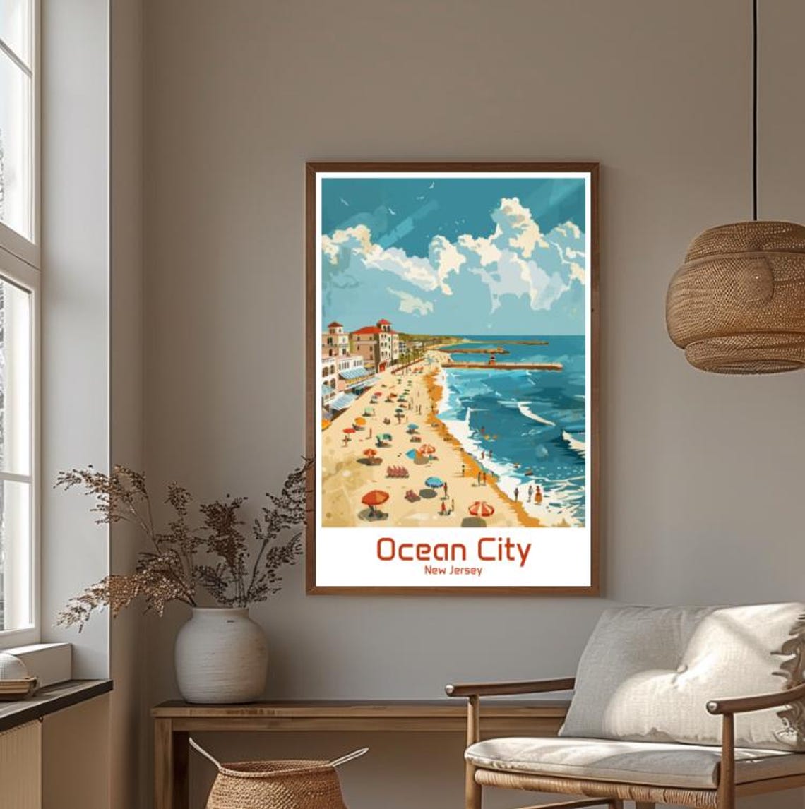 Ocean City New Jersey Boardwalk Beach Travel Poster Classic View - Image 4