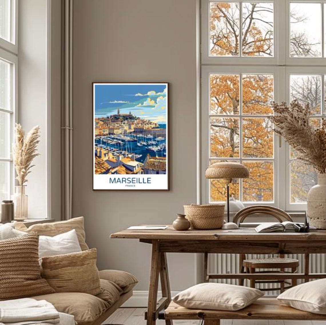Marseille France Travel Poster Scenic Old Port And Coastal View Wall Art European City Print Travel Gift Home Decor - Image 4