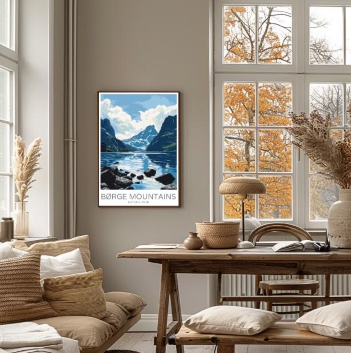 Brge Mountains National Park Travel Poster Majestic Mountain Landscape Art Of Norways Scenic Peaks Nature Decor Adventure Print - Image 4