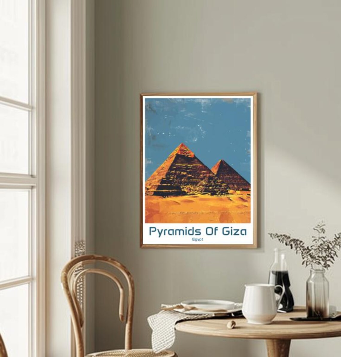 Pyramids of Giza Golden Egypt Ancient Desert Wonders Travel Poster - Image 2