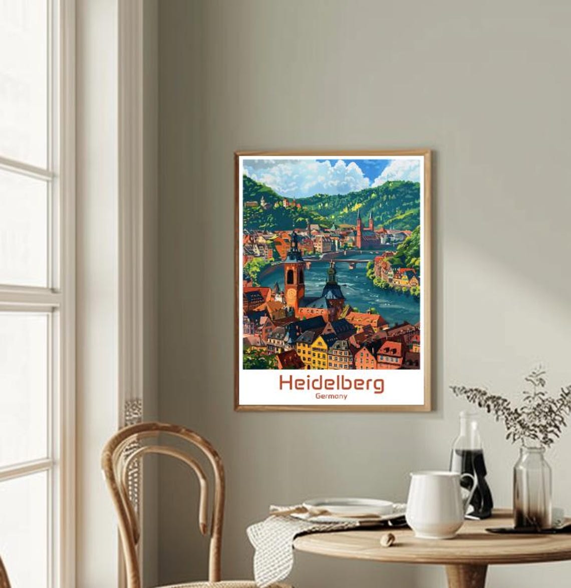 Heidelberg Germany Old Town River Castle View Cityscape Poster - Image 2
