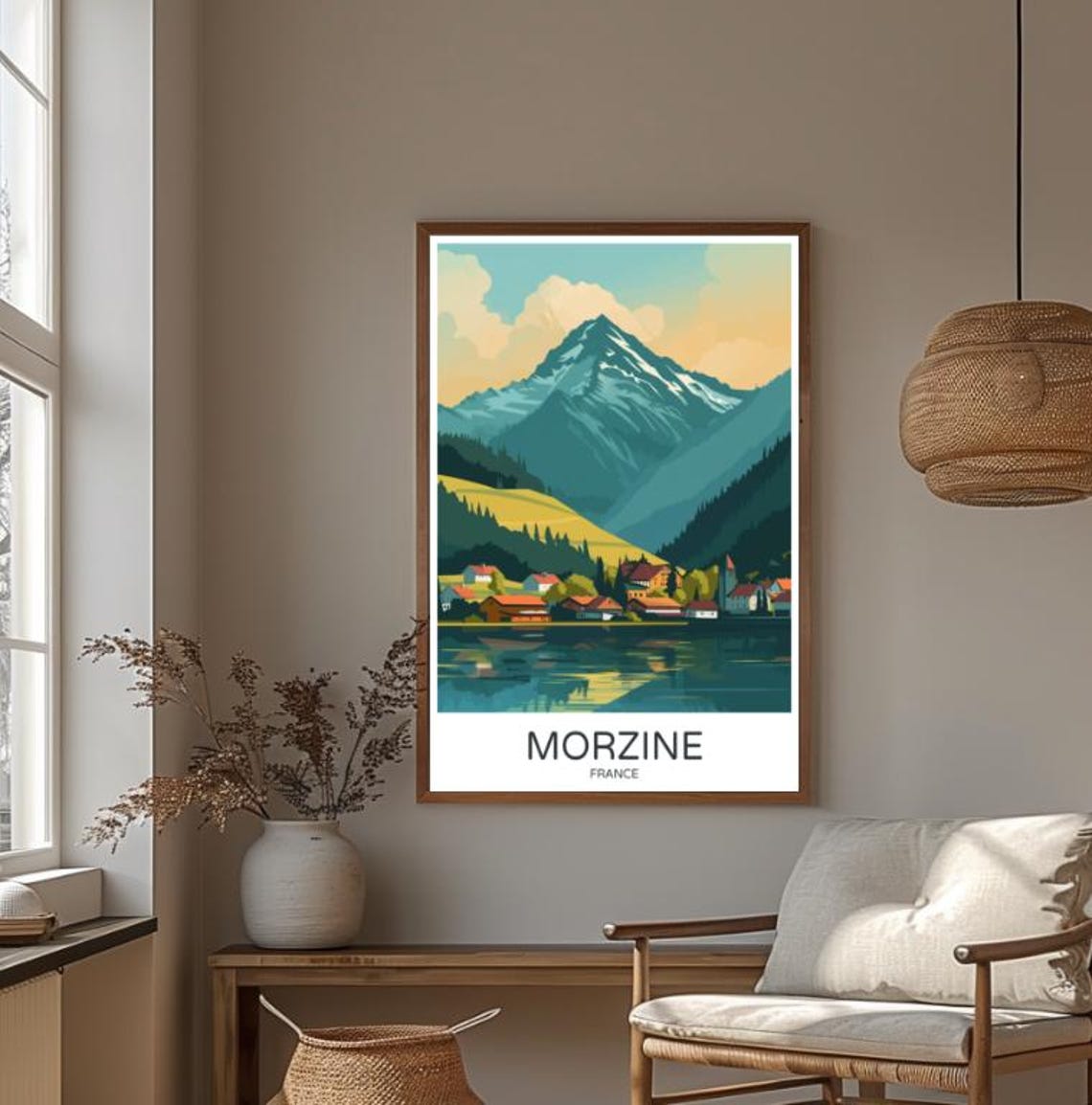 Morzine France Charming Alpine Village Lake Mountain Peak Poster - Image 4