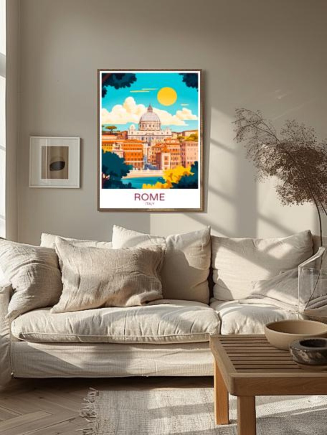 Rome Italy Vatican St Peters Basilica Sunset Vintage Travel Poster - Image 2