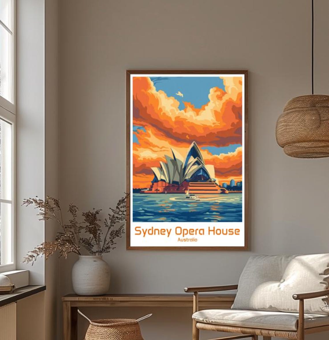 Sydney Opera House Australia Sunset Dramatic Clouds Harbor Poster - Image 4