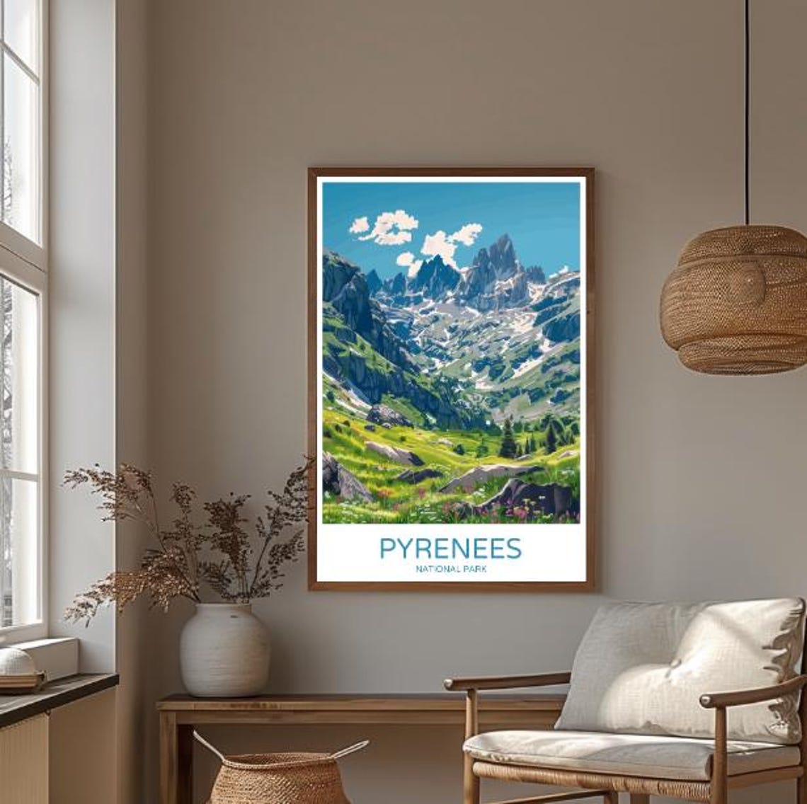Parc National Des Pyrnes Travel Poster Breathtaking Wall Art Of Mountain Landscapes Scenic Trails French Nature Print Hiking Gift - Image 3