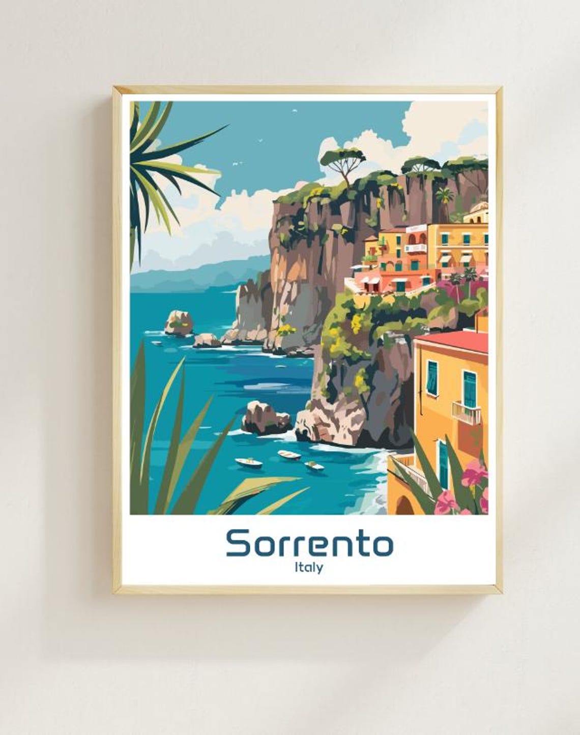 Sorrento Italy Amalfi Coast Cliffside Village Turquoise Sea Poster