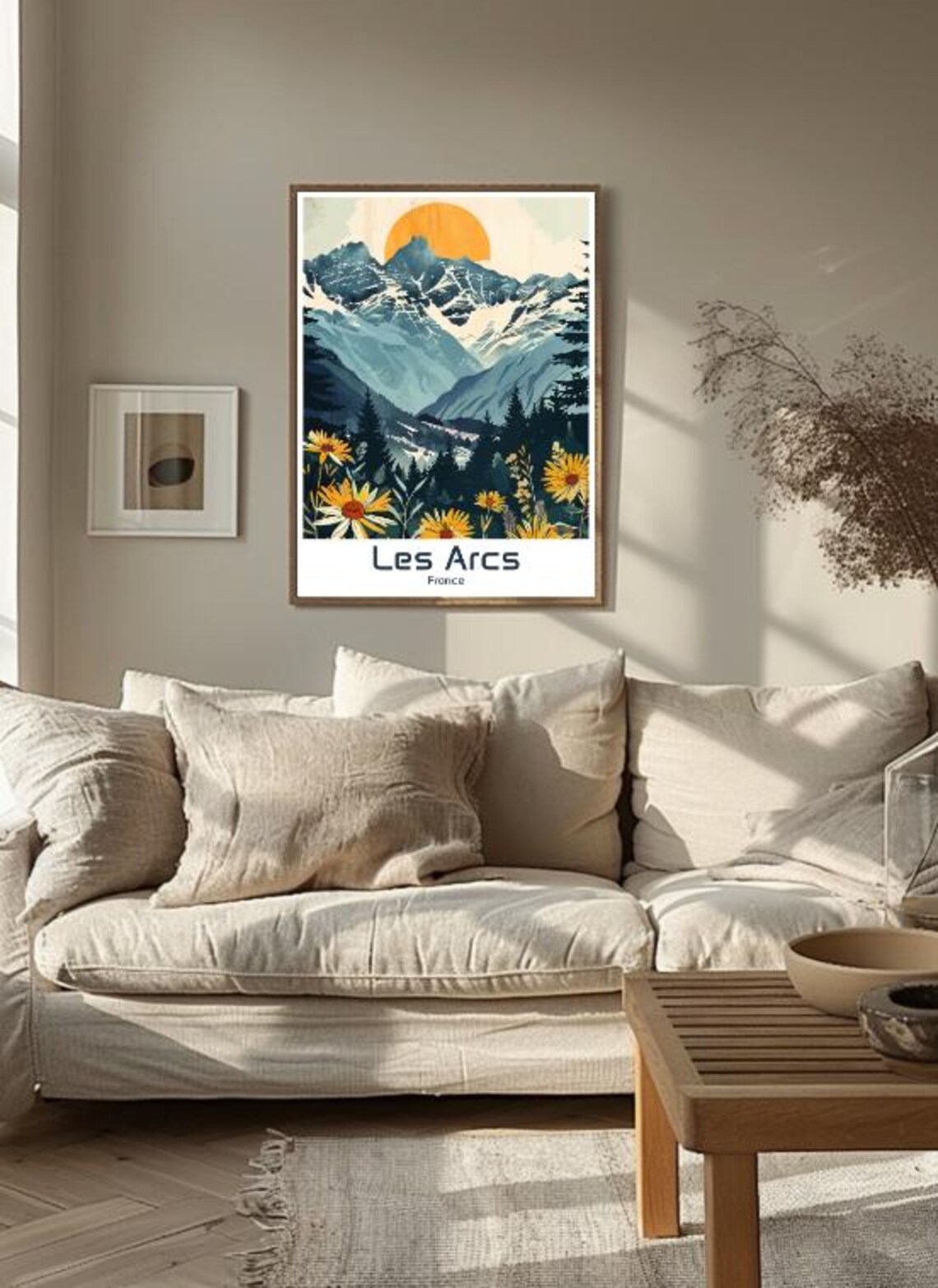 Les Arcs France Travel Poster Print Alpine Wall Decor Of Ski Resort Mountains French Alps Travel Gift - Image 3