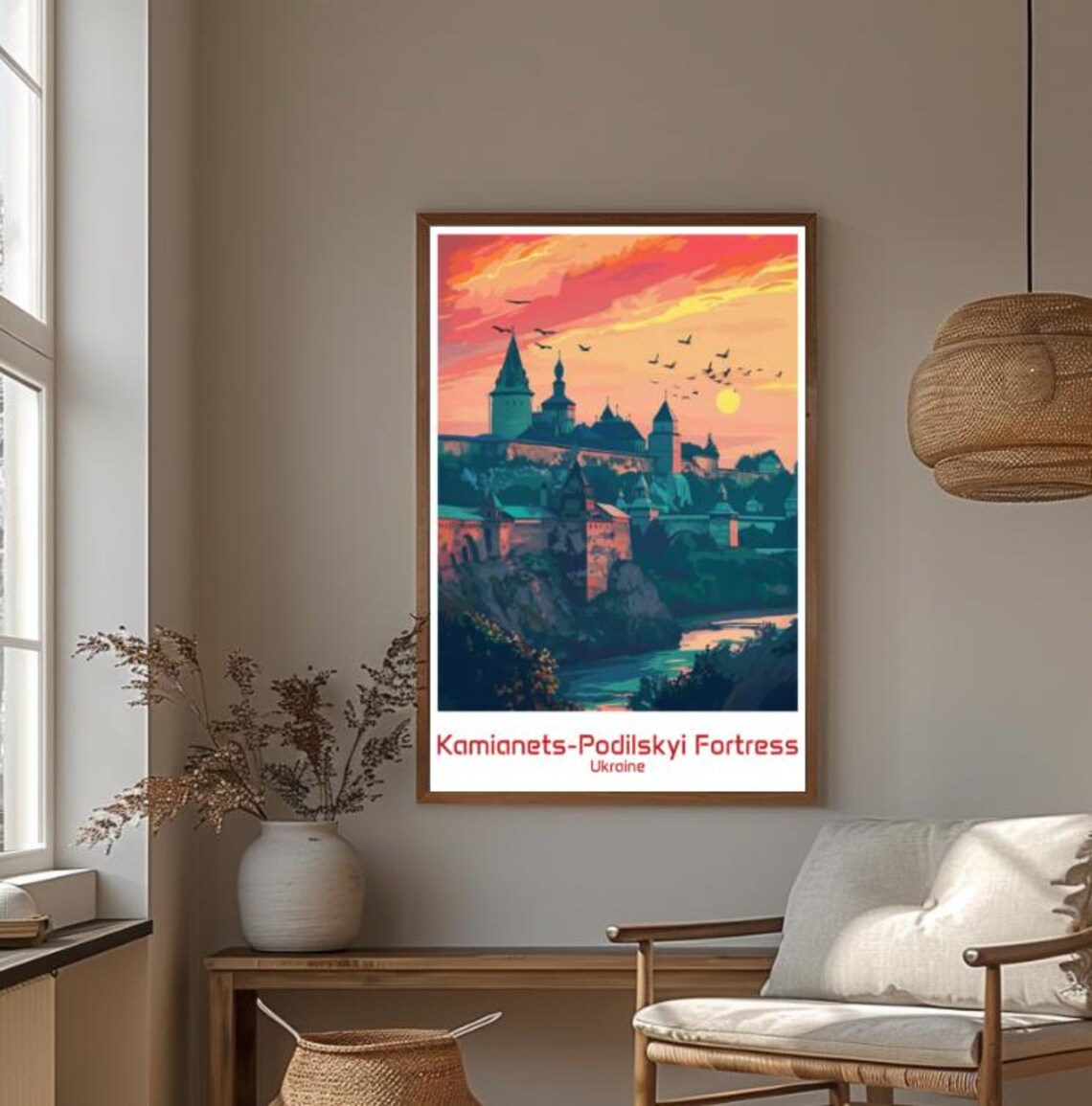 Kamianets-Podilskyi Fortress At Sunset Travel Poster Of Ukraine - Image 4