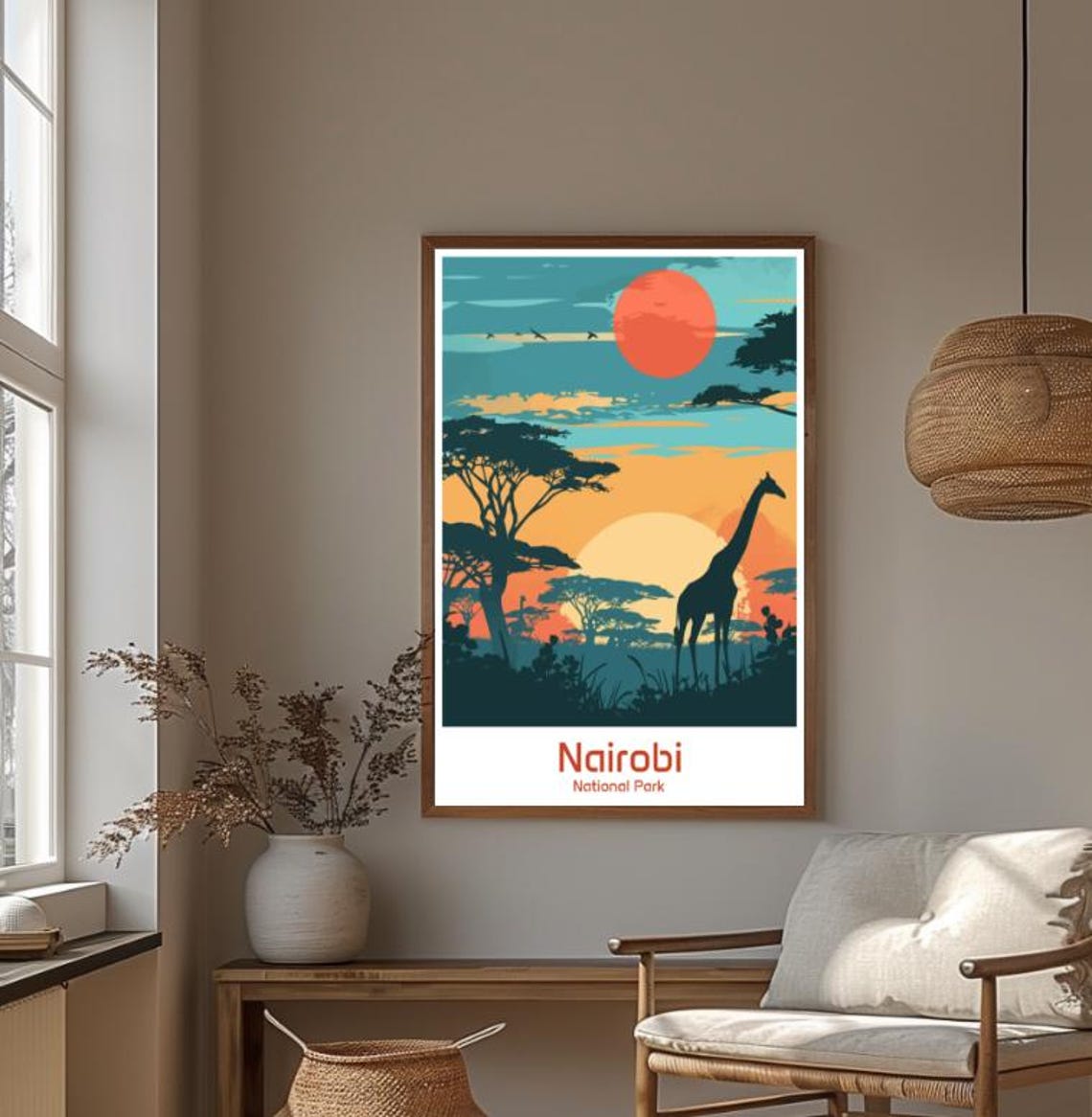 Nairobi National Park Travel Posterkenya Wildlife Wall Art City Skyline And Nature Print African Safari Decor Africa Travel Gift - Image 4