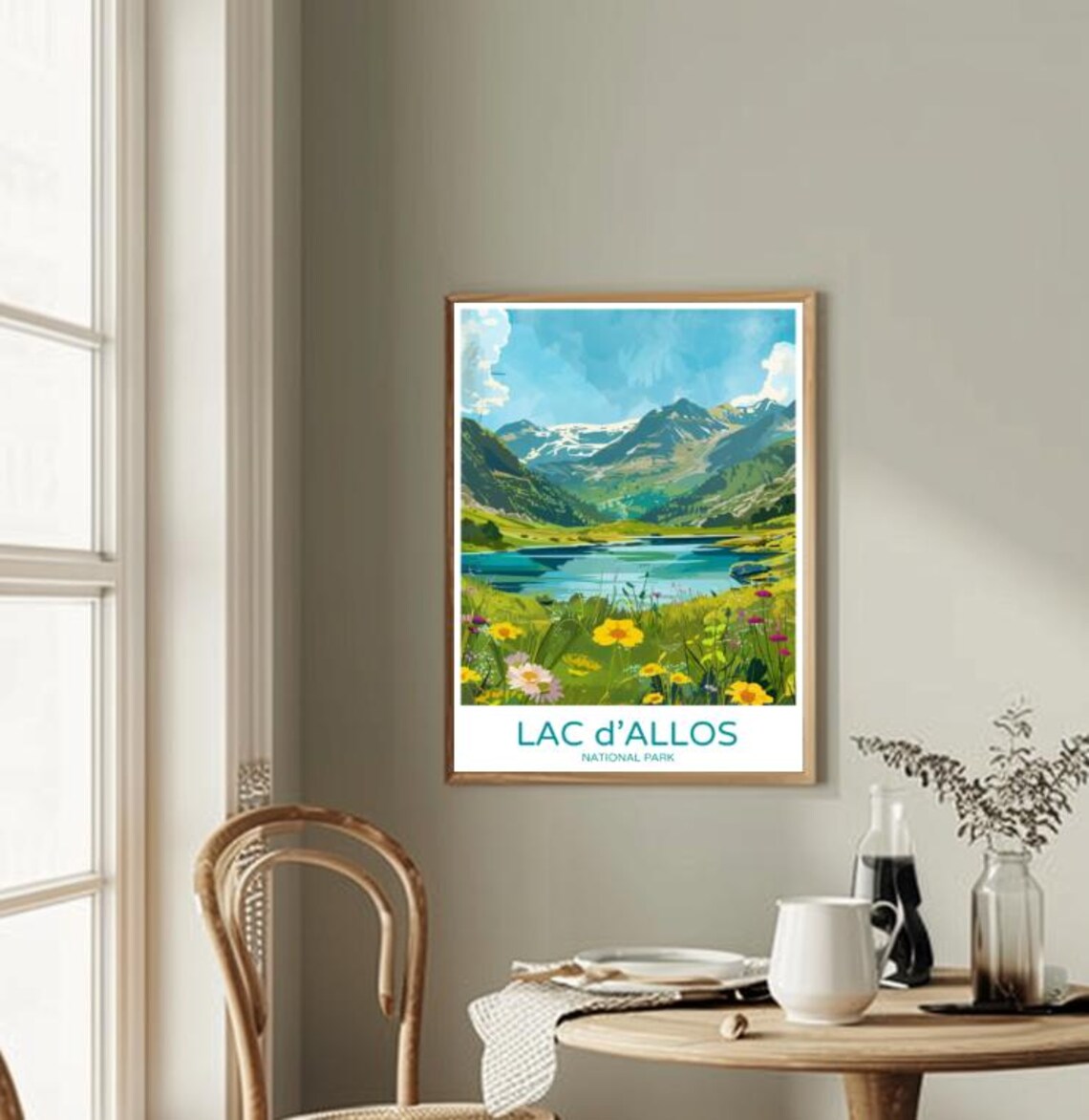 Lac d'Allos National Park France Alpine Lake Wildflowers Poster - Image 2