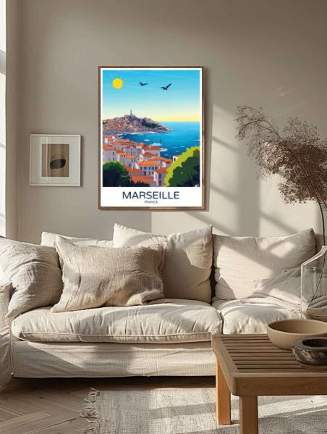 Marseille France Old Port Notre Dame de la Garde Harbor View Poster - Image 2