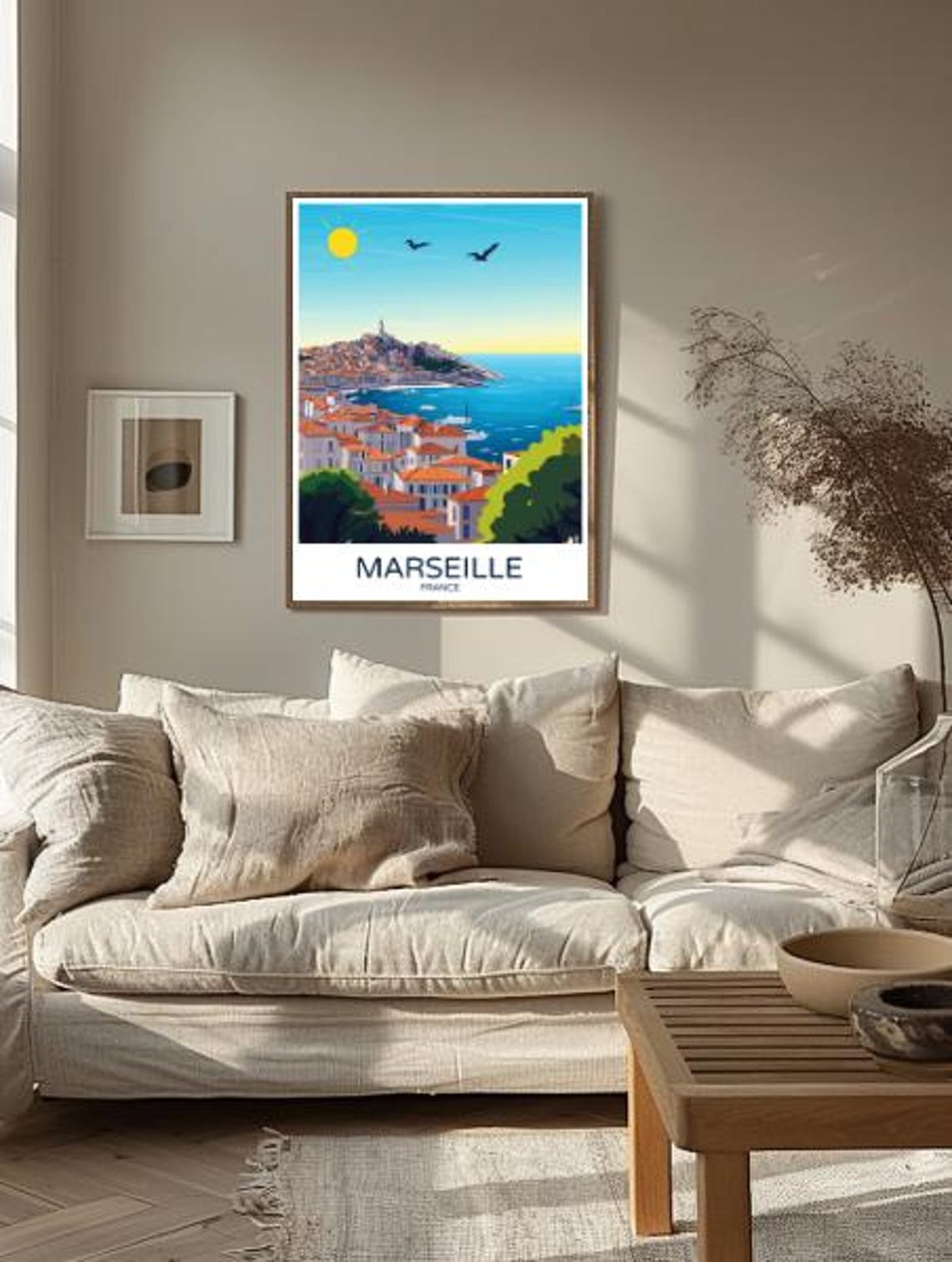 Marseille Travel Poster Vieux Port Notre Dame De La Garde French Cityscape Wall Art Marseille Art Print Travel Gift Wall Decor - Image 2