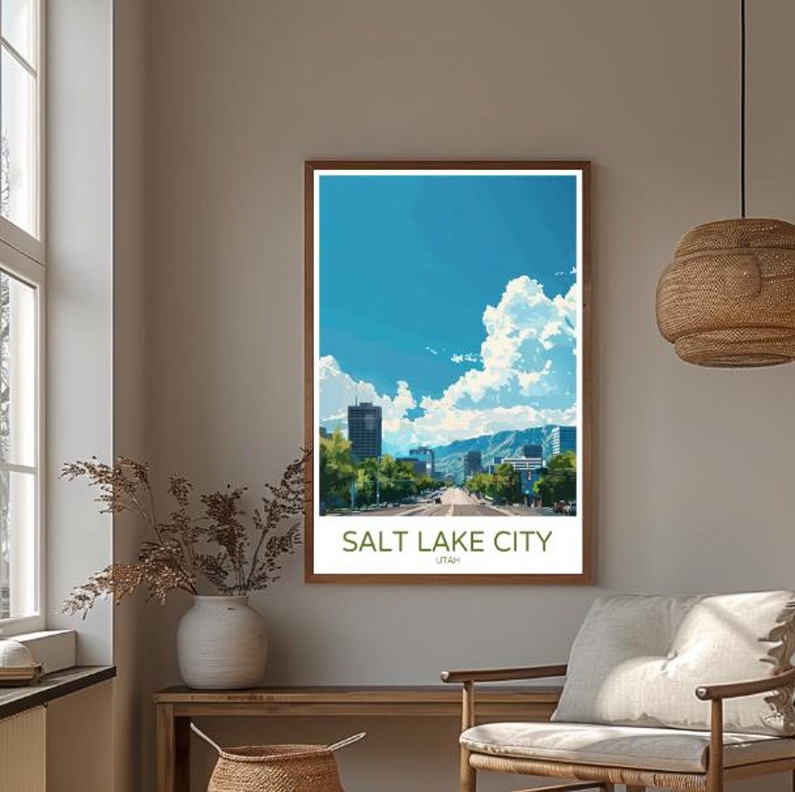 Salt Lake City Utah Travel Poster Stunning Wall Art Of Mountains And Cityscape Utah Nature Print Outdoor Decor Adventure Gift - Image 3