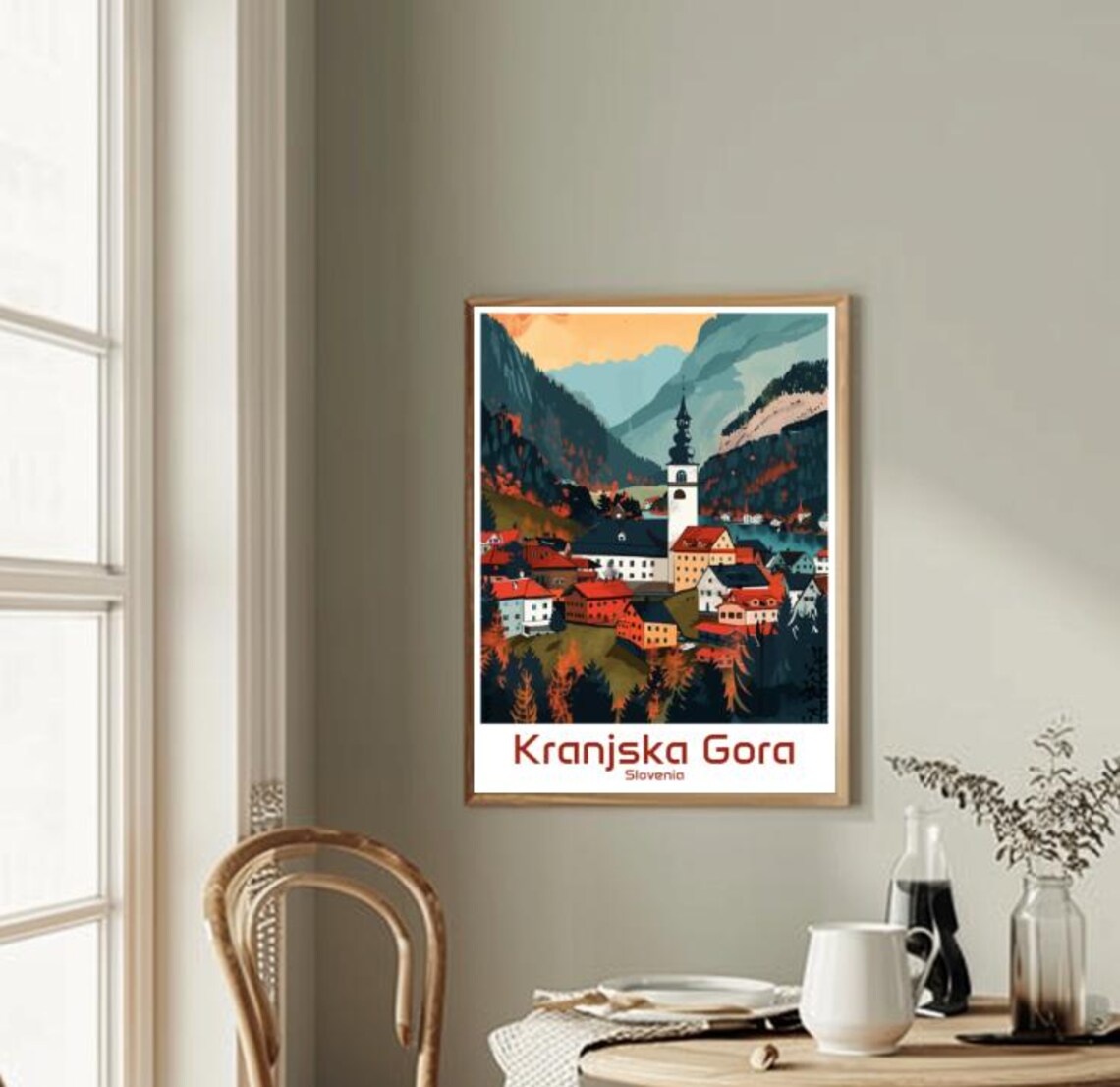 Kranjska Gora Slovenia Alpine Village Mountain Valley View Poster - Image 2