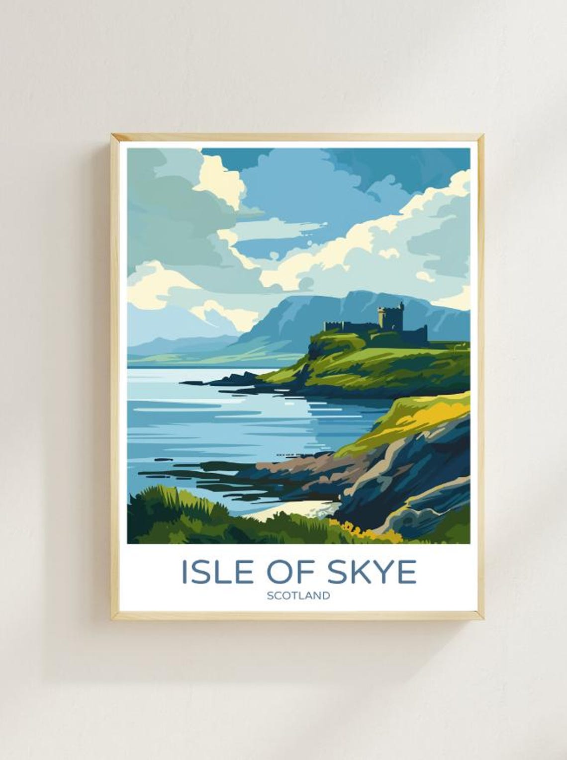 Isle Of Skye Scotland Coastal Castle Cliffs Landscape Poster