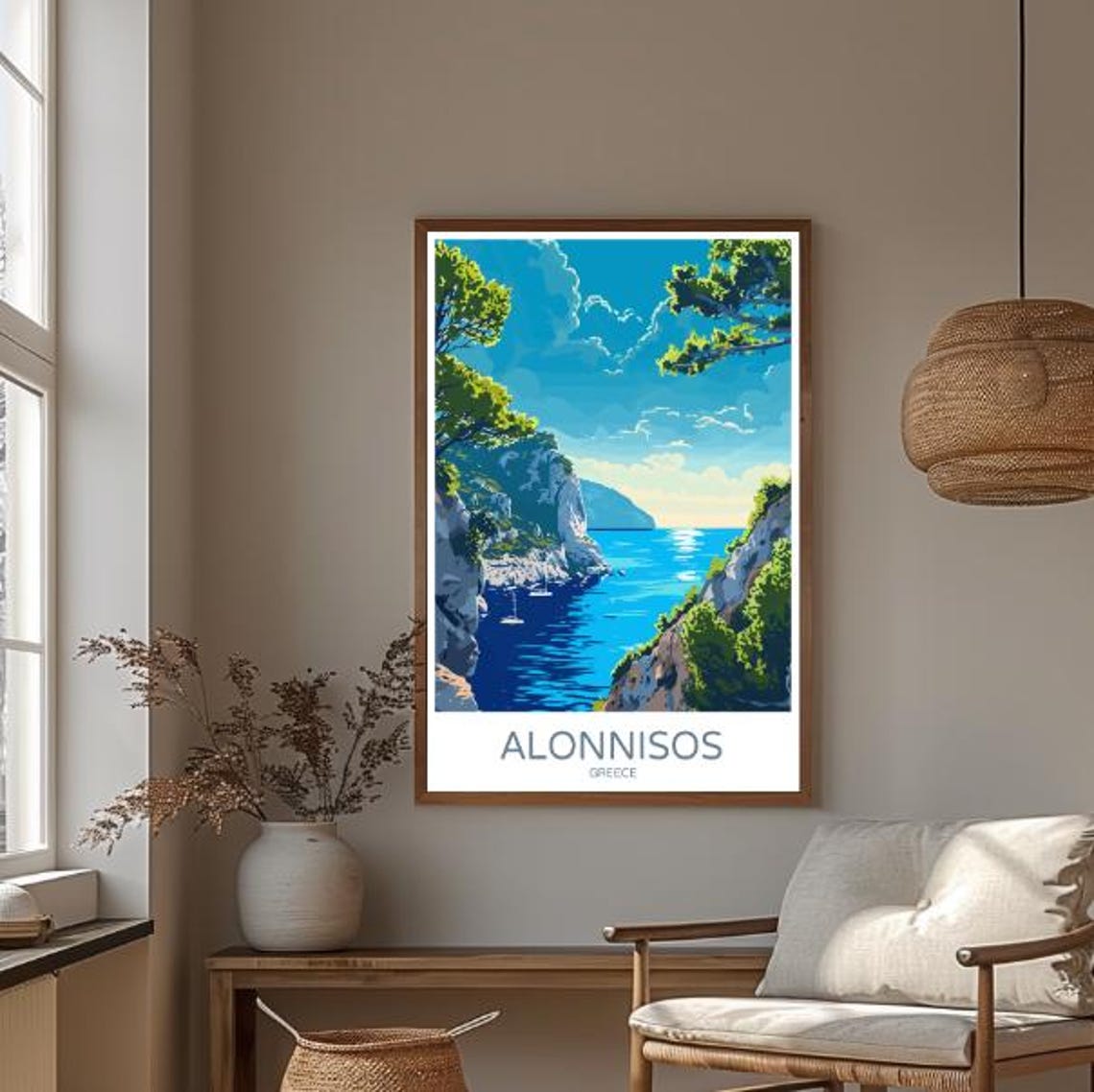 Alonnisos Greece Travel Poster Stunning Island Landscape Wall Art Greek Beach Print Coastal Decor Travel Gift Greek Island Art - Image 3