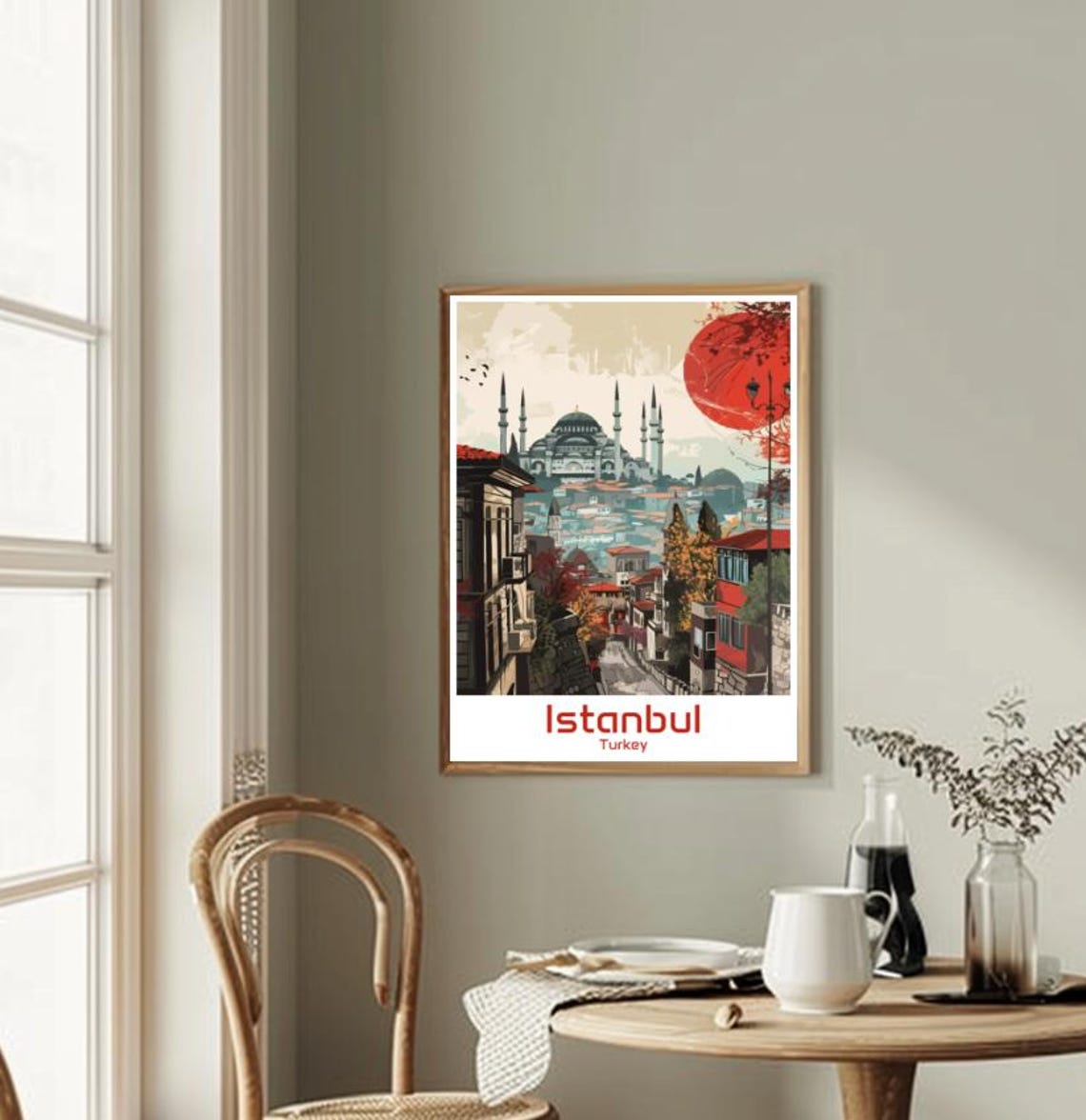 Istanbul Turkey Blue Mosque And Old Town Street At Sunset Poster - Image 2
