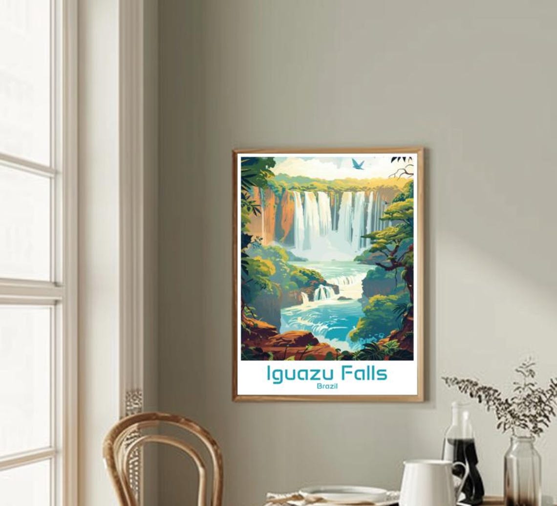 Iguazu Falls Brazil Mighty Waterfalls In Lush Green Jungle Poster - Image 2