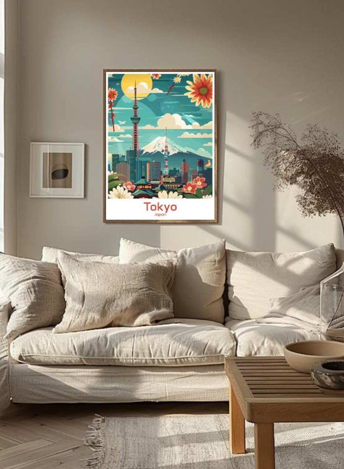 Tokyo Japan Skyline Mount Fuji Cherry Blossoms Cityscape Travel Poster - Image 3