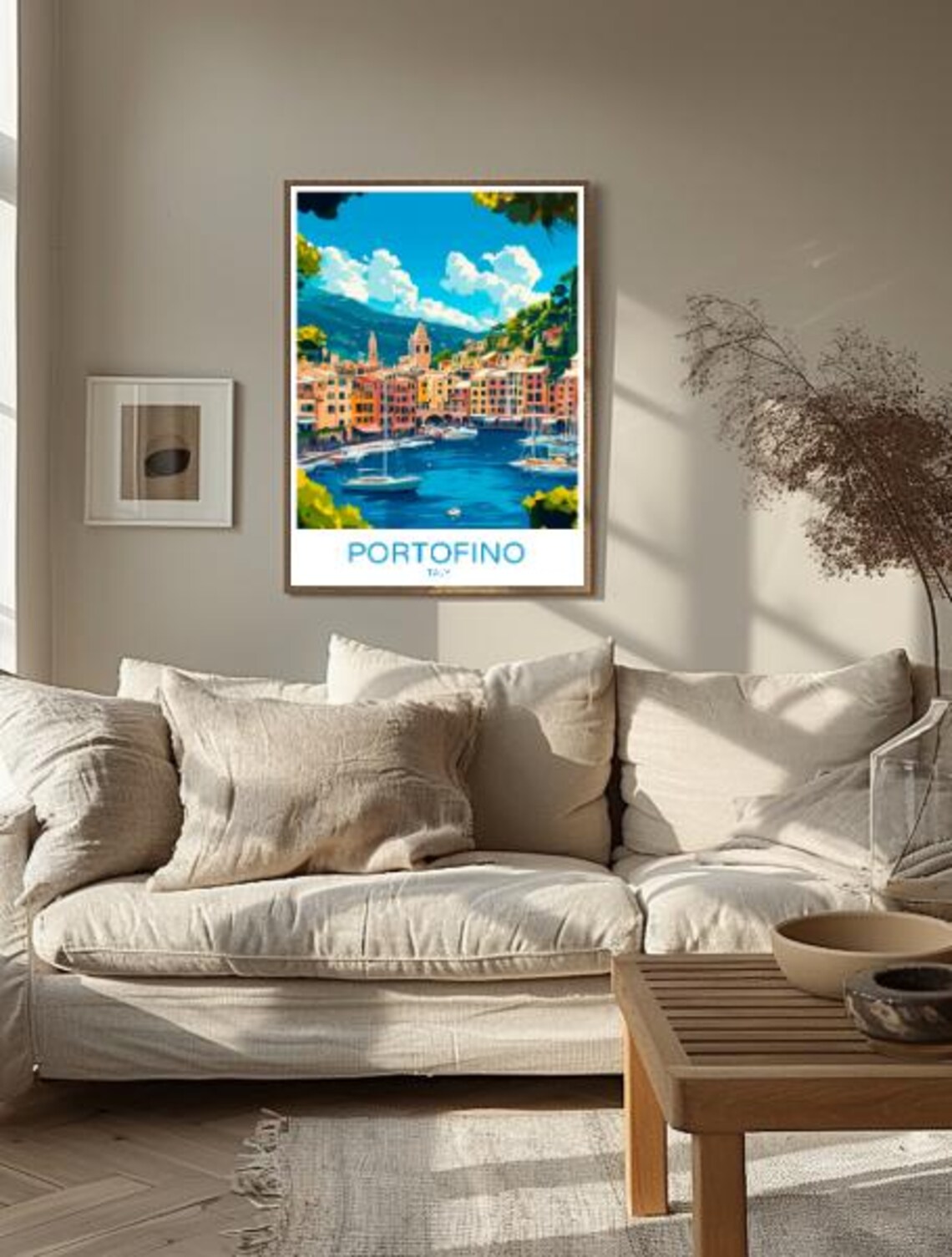 Portofino Harbor Sailboats and Colorful Waterfront Italy Poster - Image 2