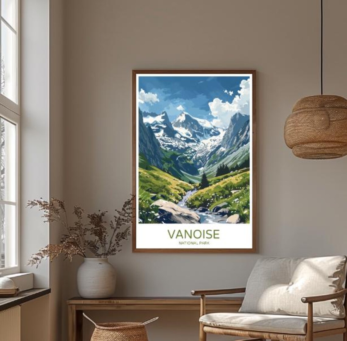 Vanoise National Park France Poster Glacier Peaks And Stream View - Image 3