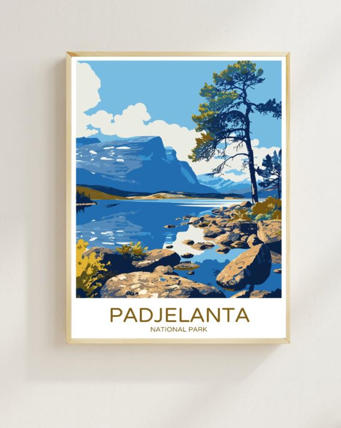 Padjelanta National Park Lake Pine Colorful Sweden Travel Poster