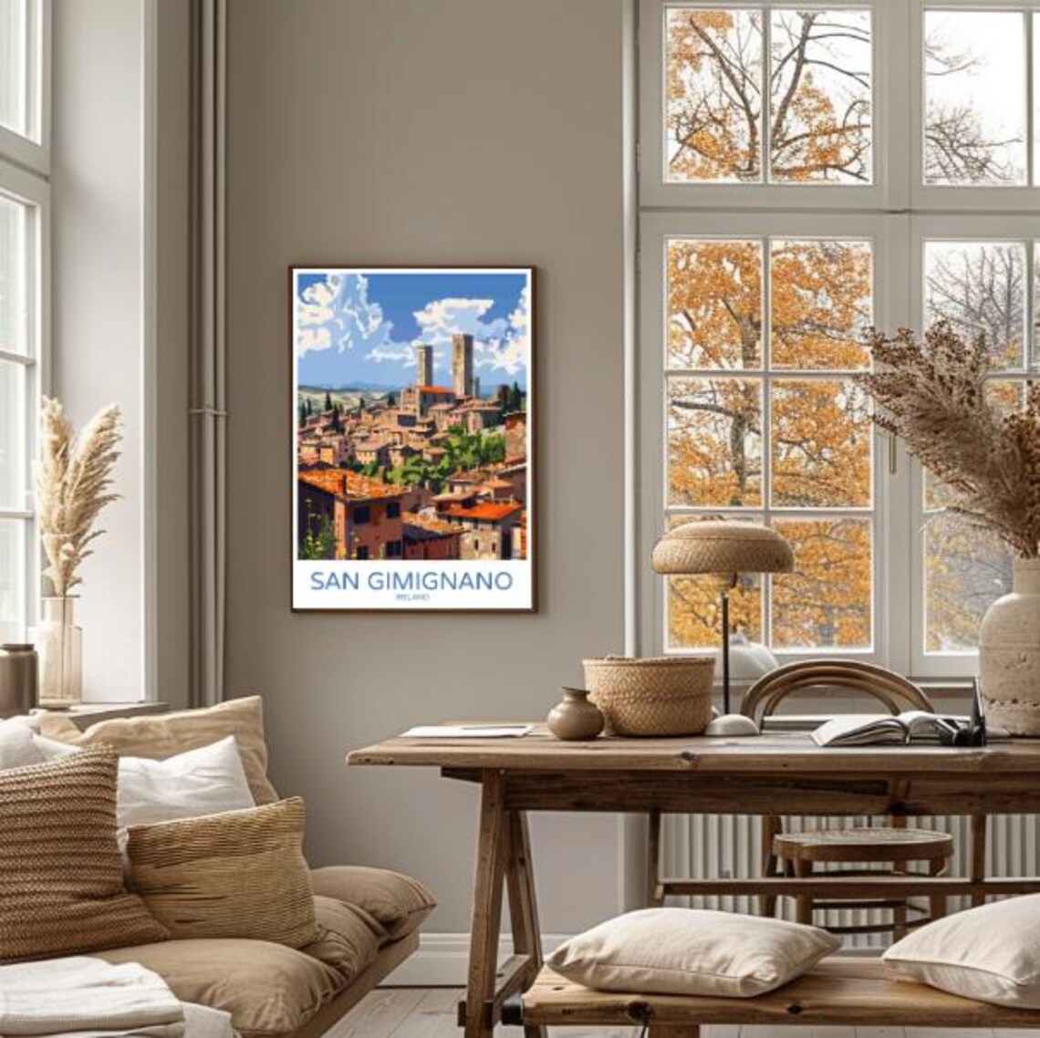 San Gimignano Italy Medieval Towers Tuscan Village Travel Poster - Image 4