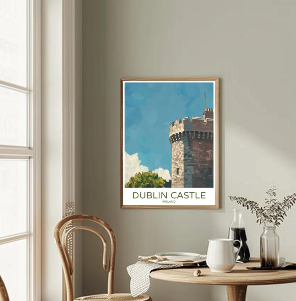 Dublin Castle Ireland Historic Stone Tower Close Up View Poster - Image 2