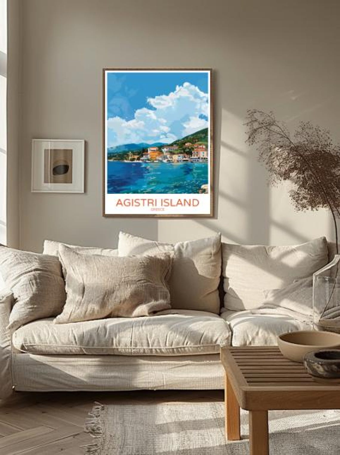 Agistri Island Greece Seaside Village Turquoise Bay Coast Poster - Image 2
