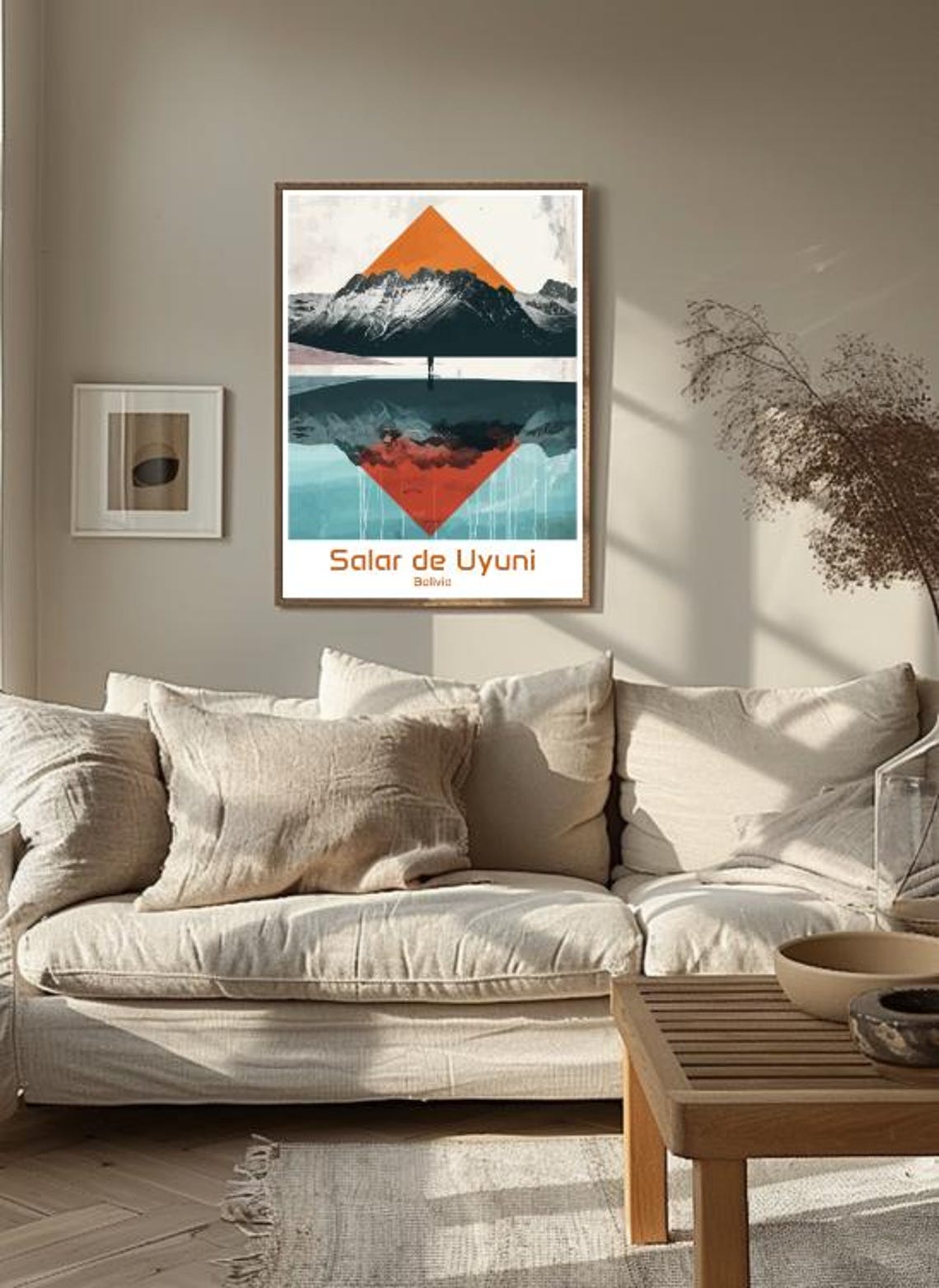 Salar de Uyuni Bolivia Mirror Reflection Geometric Art Poster - Image 3