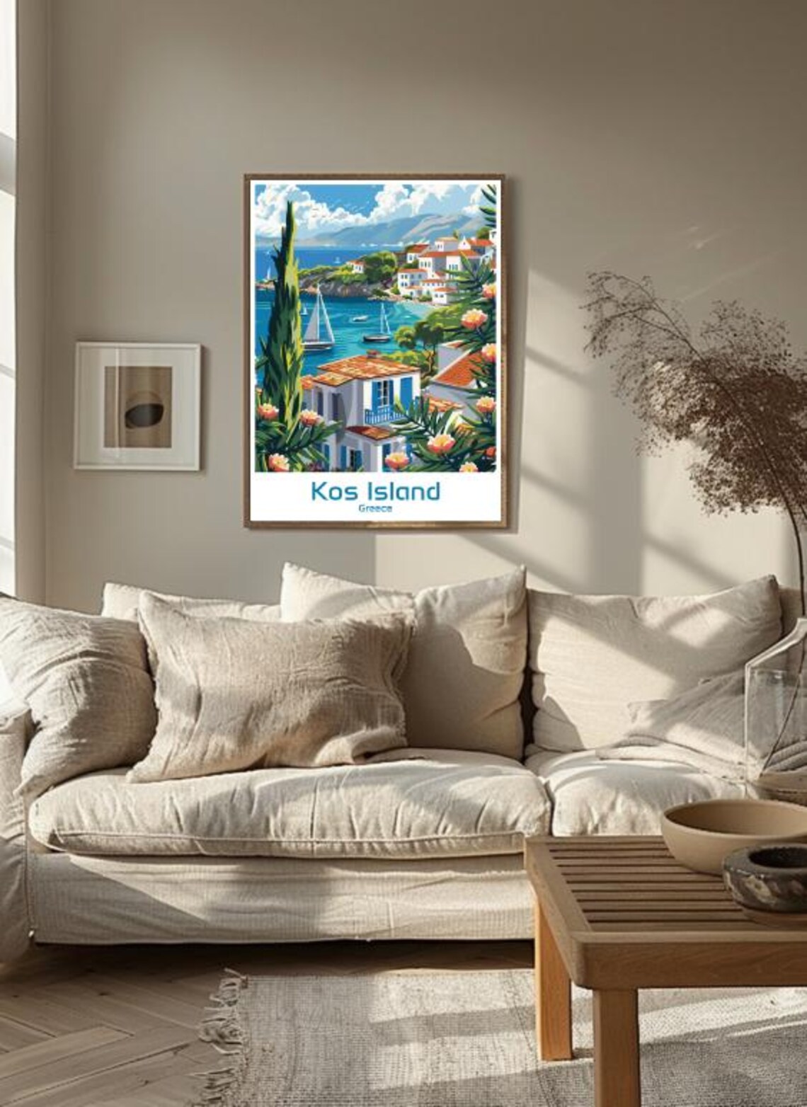Kos Island Greece Seaside Village Sailboats Aegean Travel Poster - Image 3