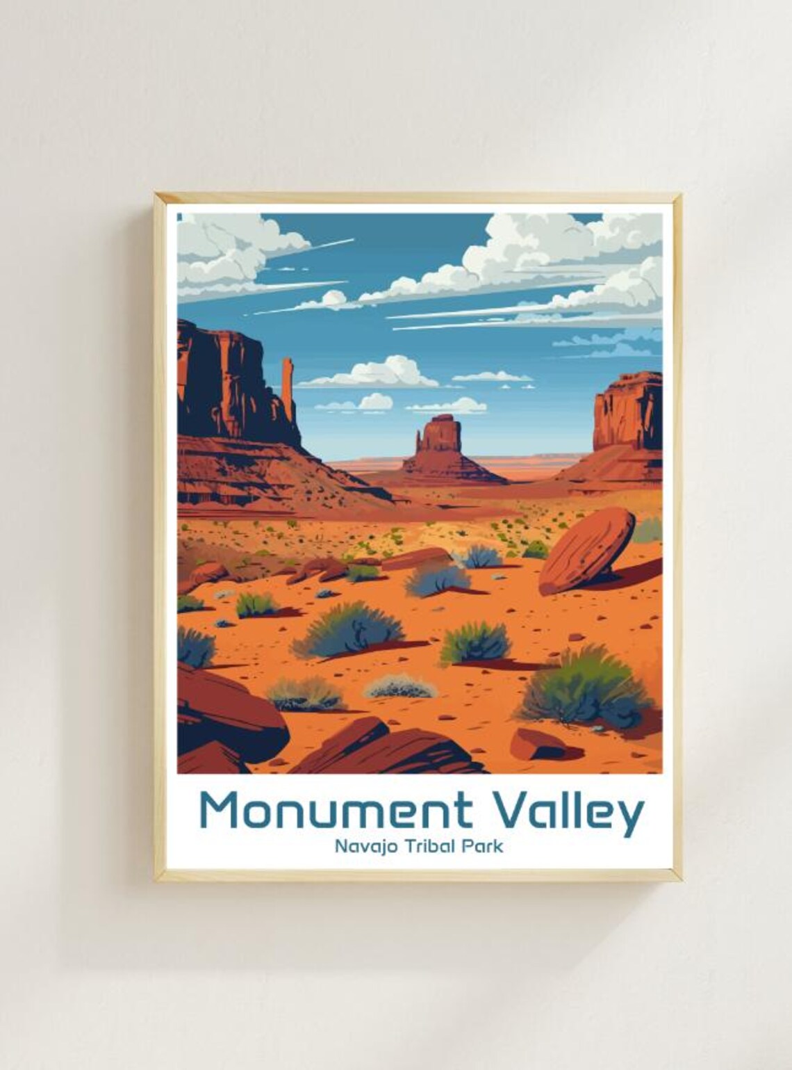 Monument Valley Navajo Tribal Park Red Buttes Desert Scenic Poster