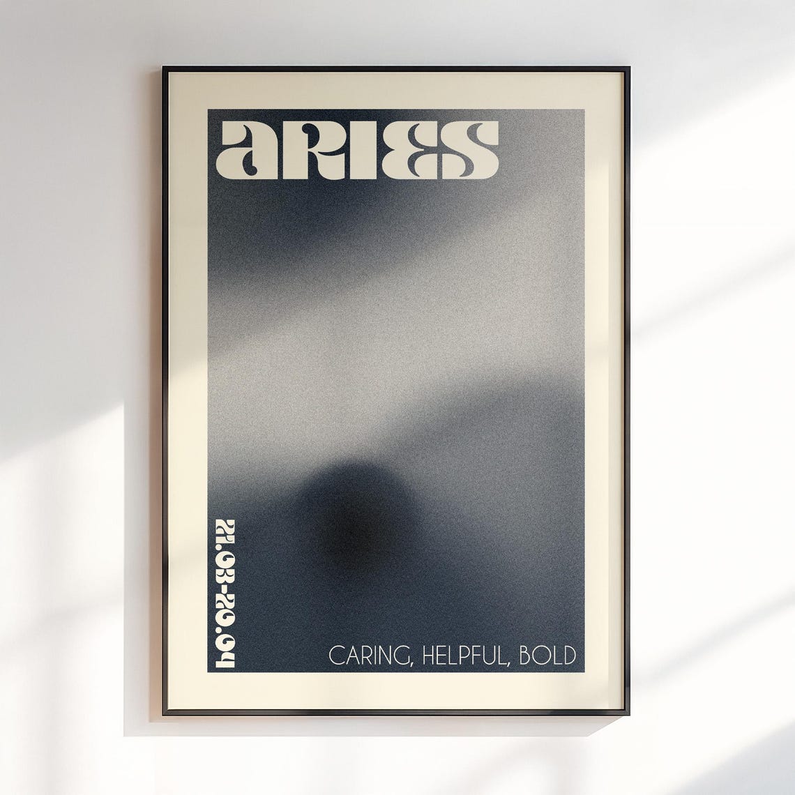 Aries Zodiac Sign Smoky Gradient Aura Caring Helpful Bold Poster