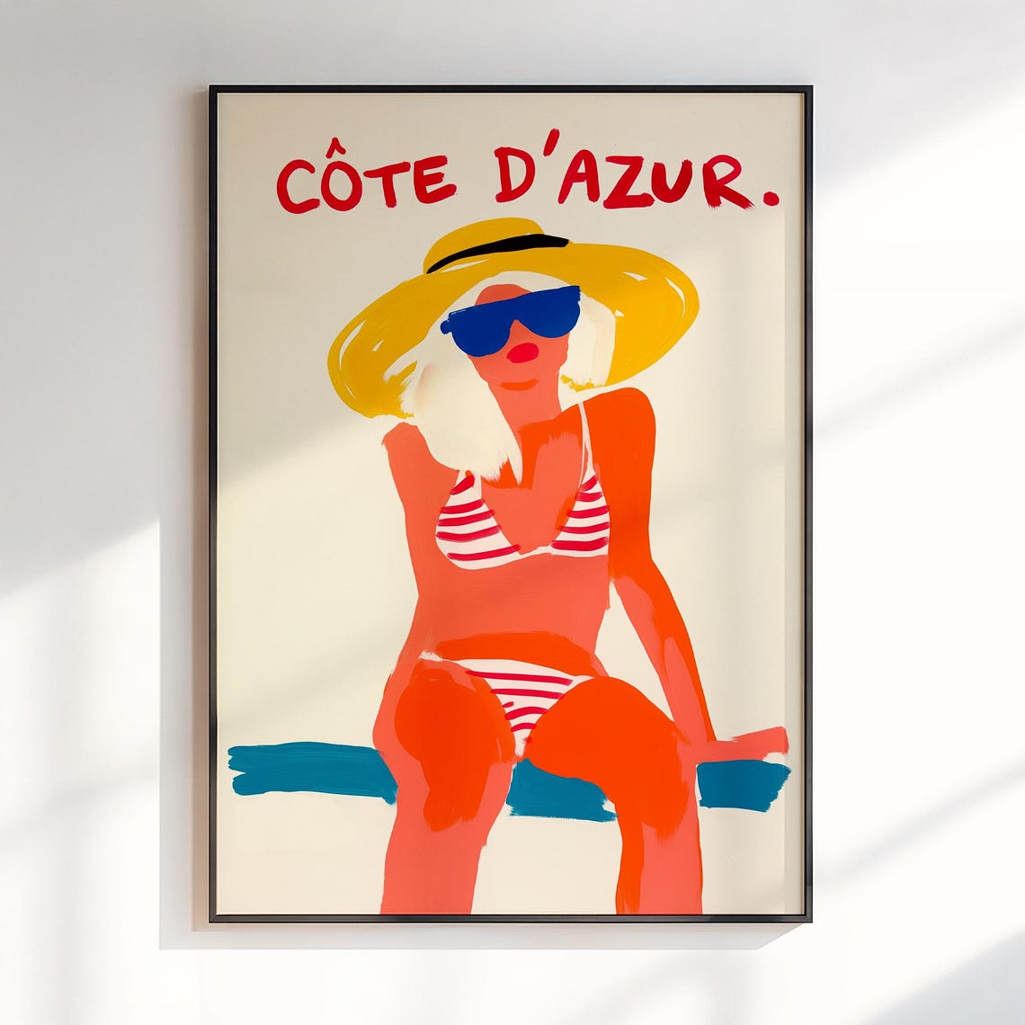 Côte d'Azur French Riviera Beach Retro Pop Art Travel Poster