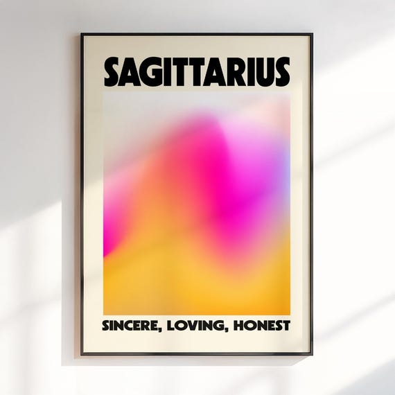 Sagittarius Wall Art Gift For Zodiac Print Astrology Gifts Gradient