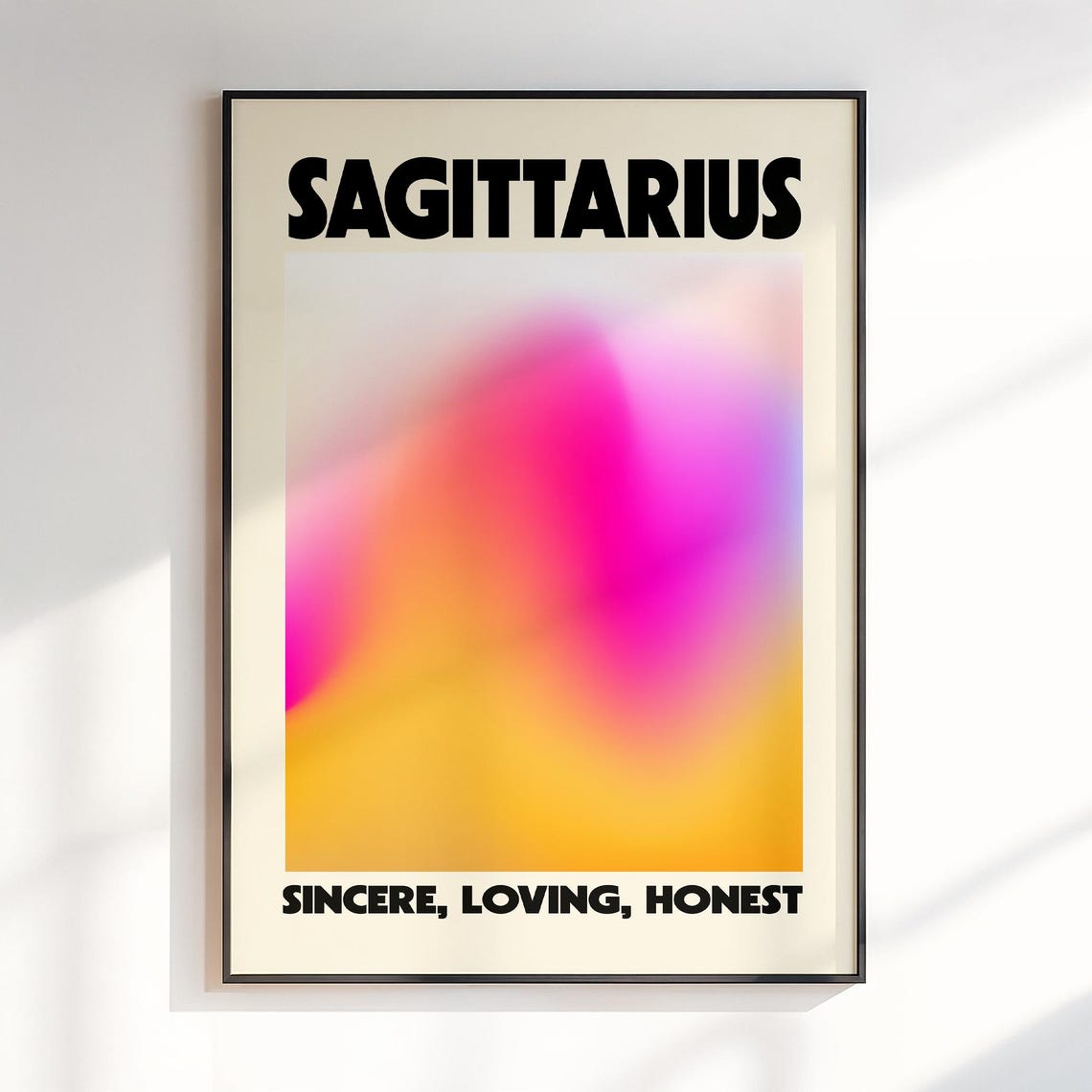 Sagittarius Zodiac Sign Sincere Loving Honest Aura Gradient Poster