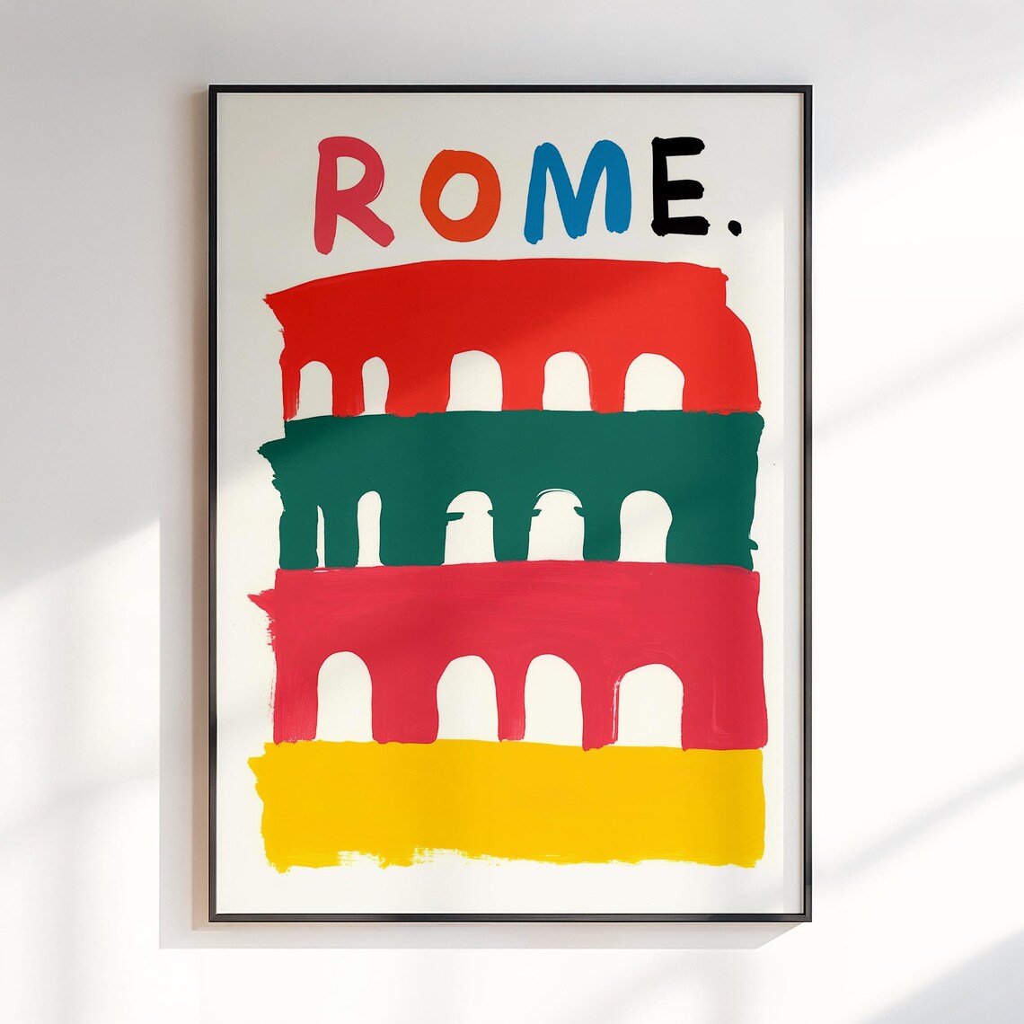 Rome Colosseum Colorful Abstract Bold Italy Travel Art Poster
