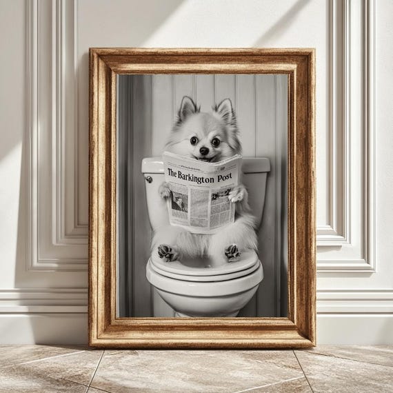 Pomeranian Print, Funny Bathroom Decor