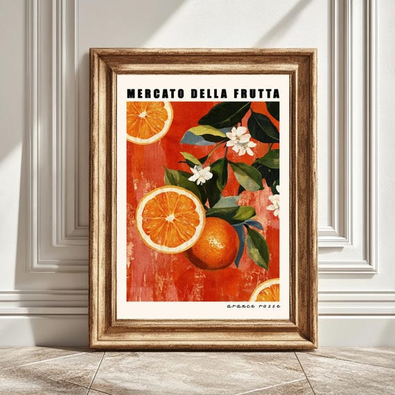 Blood Oranges Art Print, Kitchen Wall Art