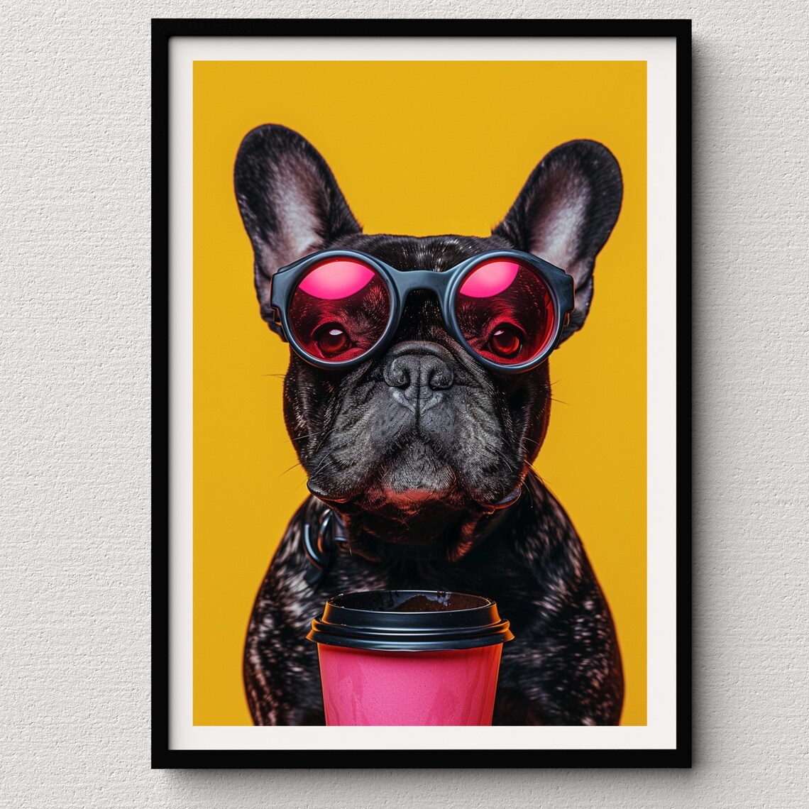 French Bulldog Jean Jacket Art Print, Frenchie Aesthetic