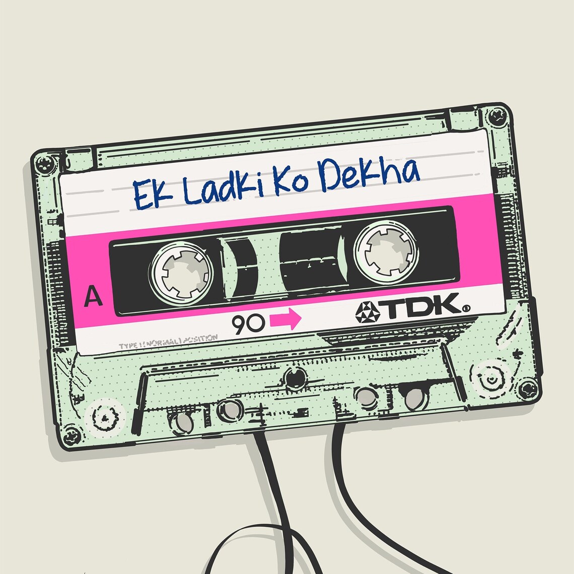 Personalised Indian Bollywood Song Poster, Retro Cassette - Image 2